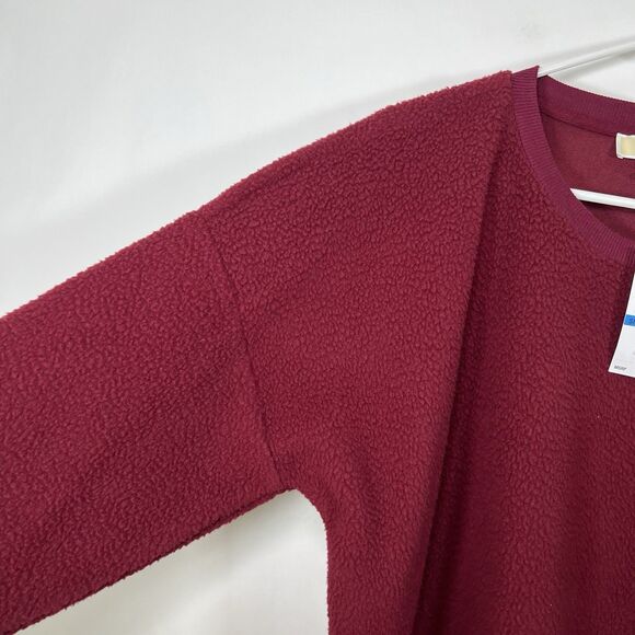 Michael Kors Fleece Sweater Womens Size XL Red Round Neck Oversized Tunic NWT - Picture 5 of 13